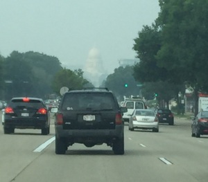 Here is the Wisconsin State Capitol building - usually it would be extremely clear from this distance. Obviously, not today, thanks to the smoke!